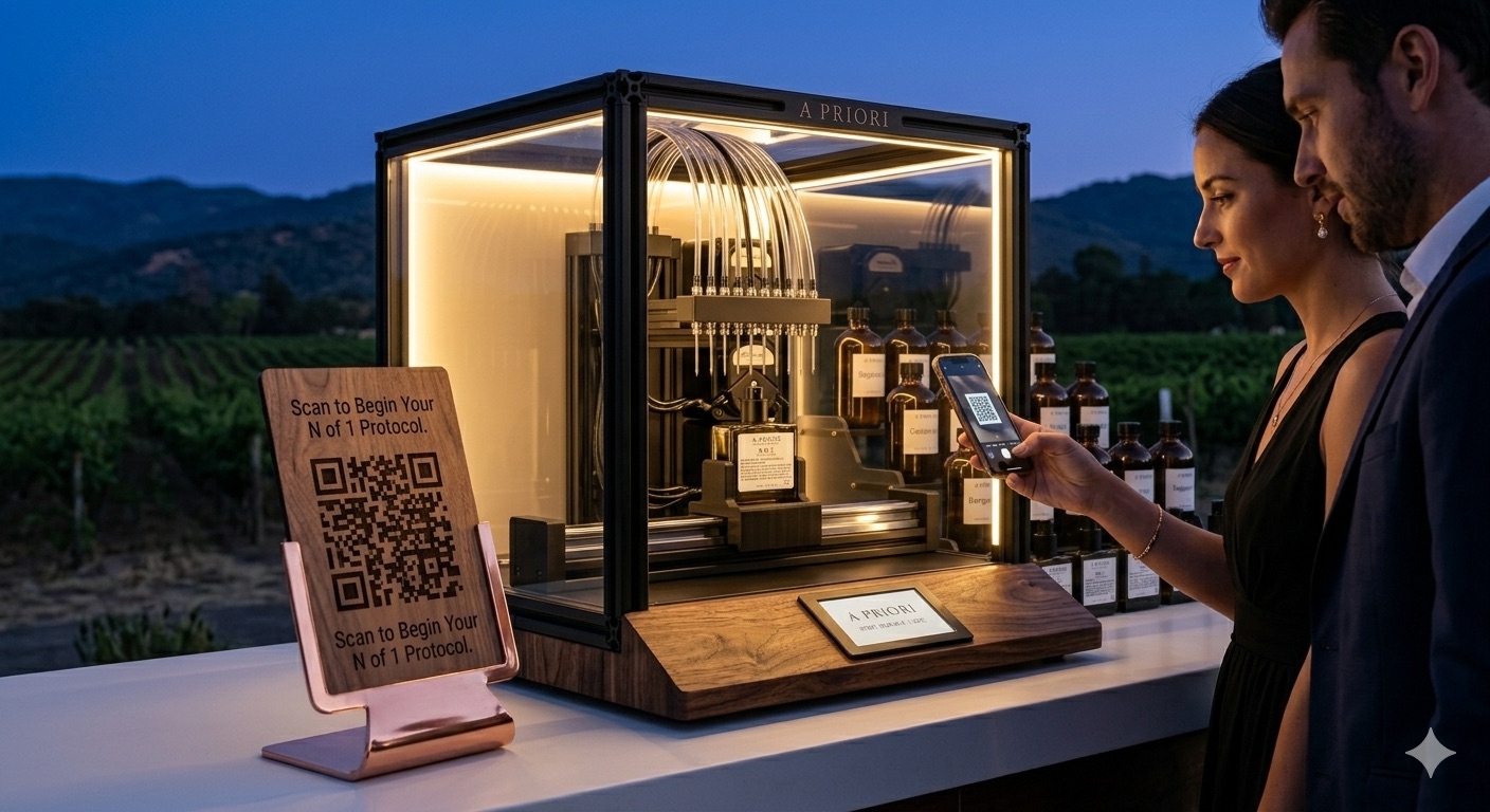 The A Priori compounder at a vineyard event